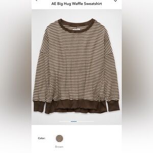 ISO aerie big hug waffle sweatshirt in brown size L